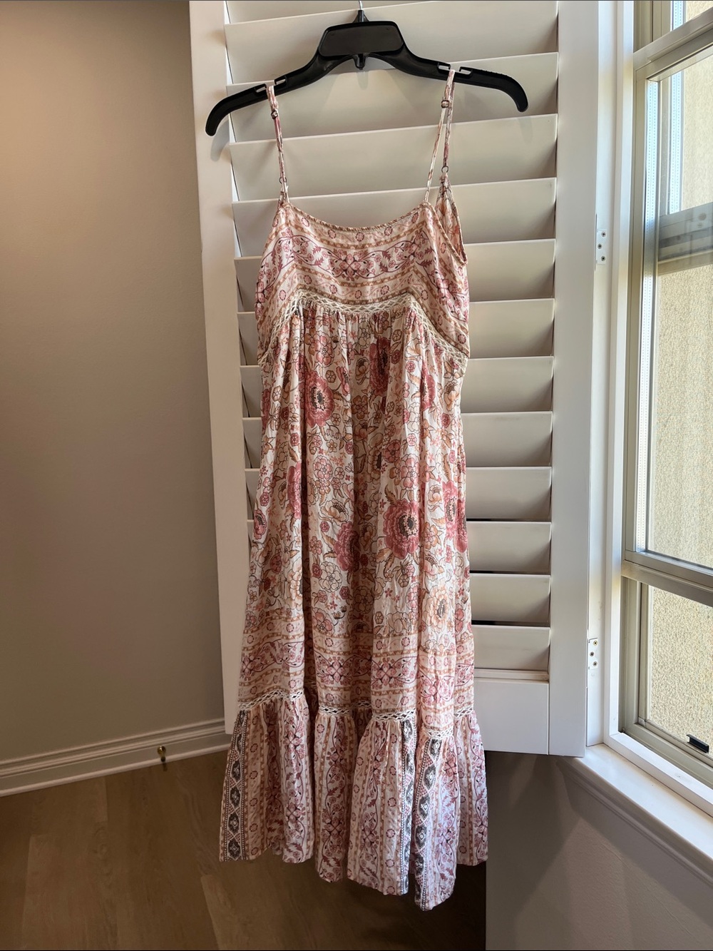 Spell and the Gypsy Collective Floral Maxi Sundress in Rose and Cream.